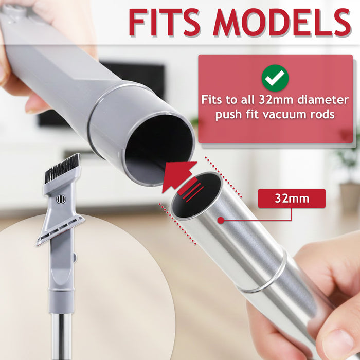 Universal 3 in 1 Vacuum Cleaner Brush Crevice Upholstery Dusting Mini Tool Attachment (32mm)