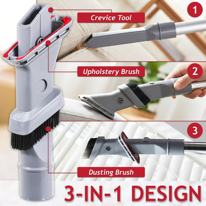 3 in 1 Brush Crevice Upholstery Dusting Mini Tool Attachment for Vacmaster Vacuum Cleaner (32mm)