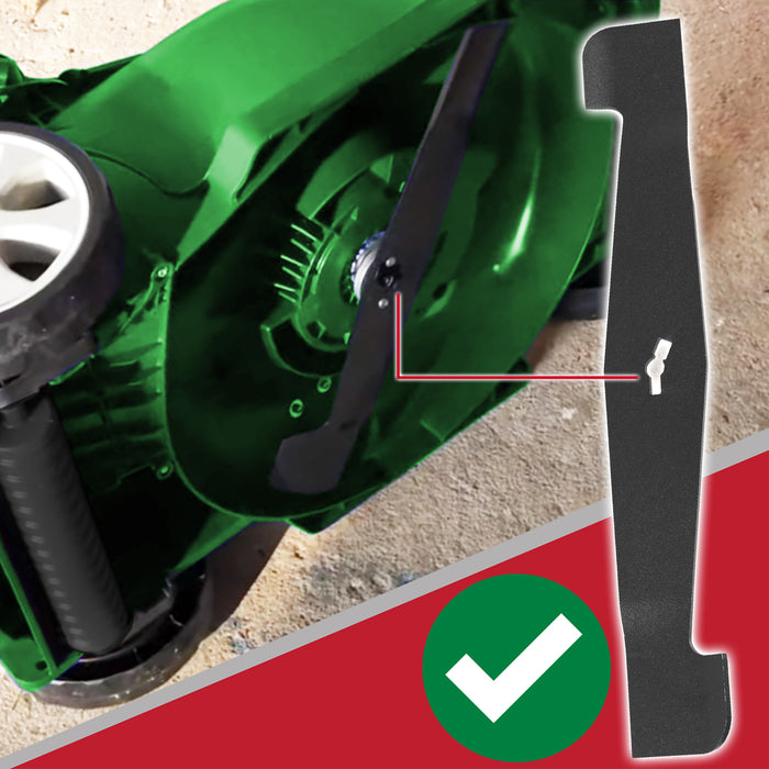 Metal Blade for Hyper Tough SLM32F-ZE Lawnmower 32cm Powder Coated Steel Grass Cutter (Pack of 2)