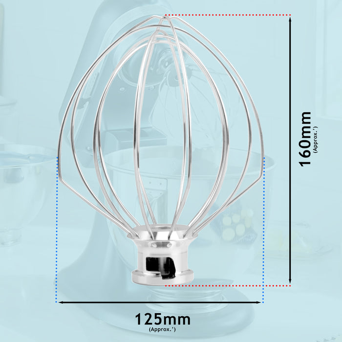 K45WW Type 6 Wire Whisk for KitchenAid 4.3L 4.7L 4.8L Tilt-Head Stand Mixer Whip K45 KSM75 KSM90 KSM95