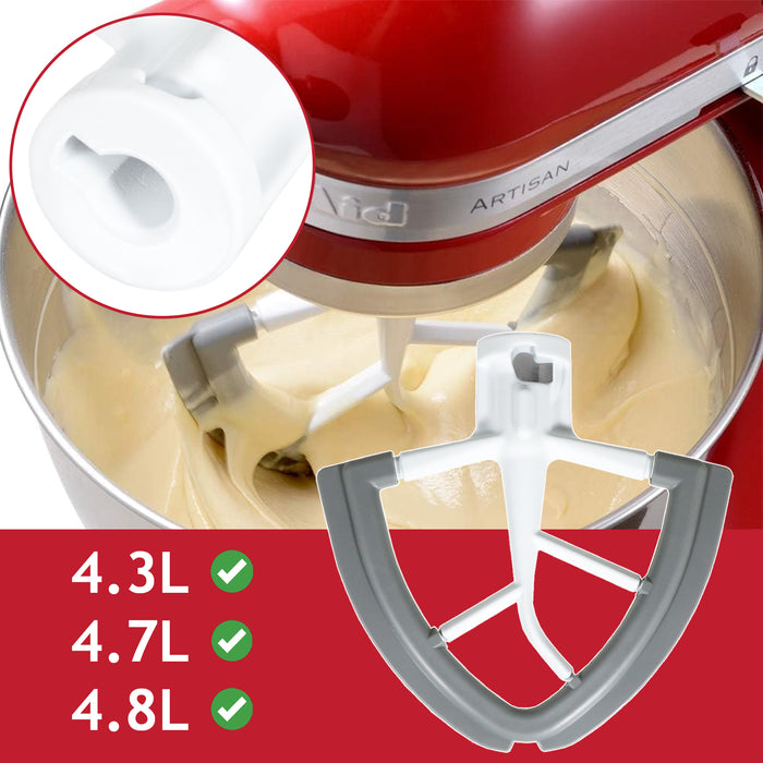 Flexible Edge Beater for KitchenAid 4.3 4.7 4.8 L Tilt Head Mixer K45SS KSM9 KSM100 KSM150
