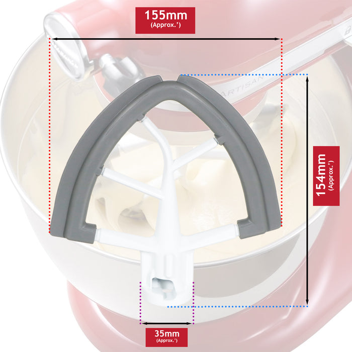 Flexible Edge Beater for KitchenAid 4.3 4.7 4.8 L Tilt Head Mixer K45SS KSM9 KSM100 KSM150