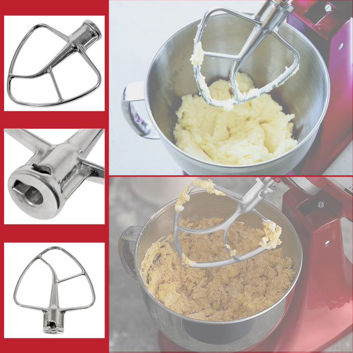 Beater Whisk Dough Hook for KitchenAid Stand Mixer KSM100 KSM103 KSM110 KSM5TH3PSS Type 3 Piece Stainless Steel Set