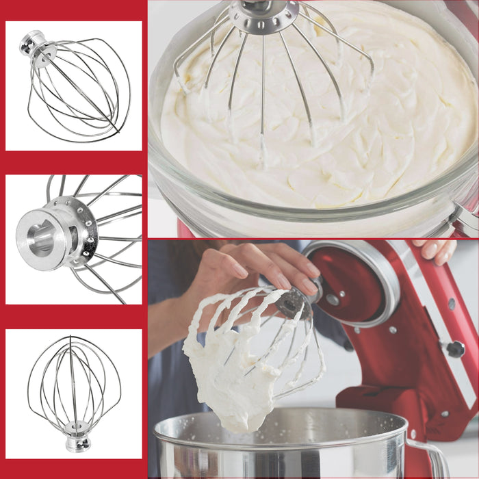 Beater Whisk Dough Hook for KitchenAid Stand Mixer KSM100 KSM103 KSM110 KSM5TH3PSS Type 3 Piece Stainless Steel Set