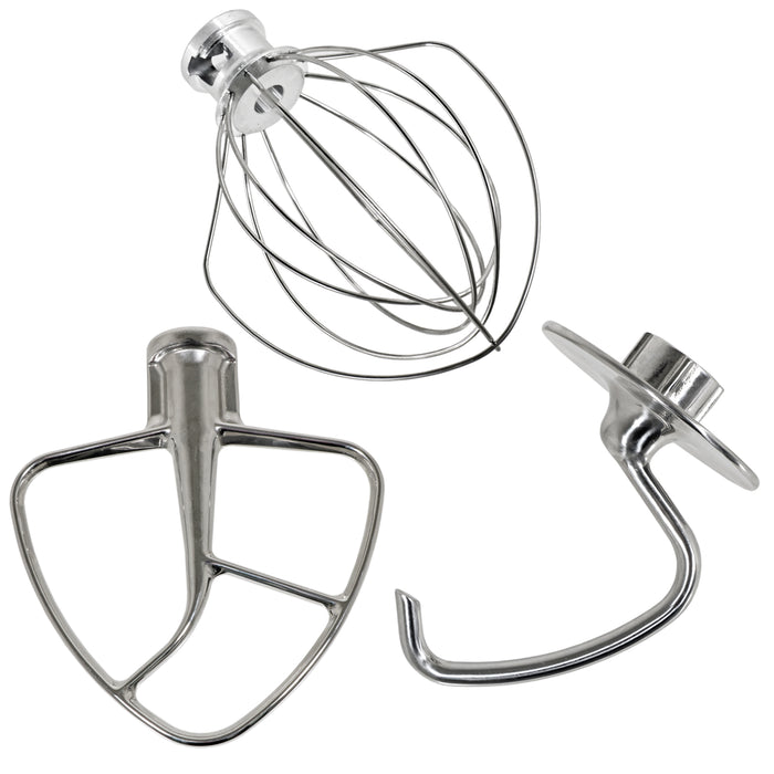 Beater Whisk Dough Hook for KitchenAid Stand Mixer KSM100 KSM103 KSM110 KSM5TH3PSS Type 3 Piece Stainless Steel Set