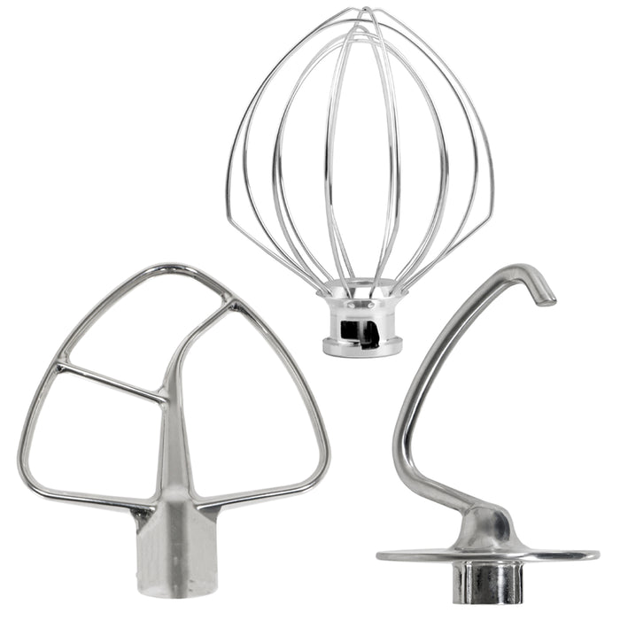 Beater Whisk Dough Hook for KitchenAid Stand Mixer KSM100 KSM103 KSM110 KSM5TH3PSS Type 3 Piece Stainless Steel Set