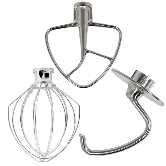 Beater Whisk Dough Hook for KitchenAid Stand Mixer KSM100 KSM103 KSM110 KSM5TH3PSS Type 3 Piece Stainless Steel Set