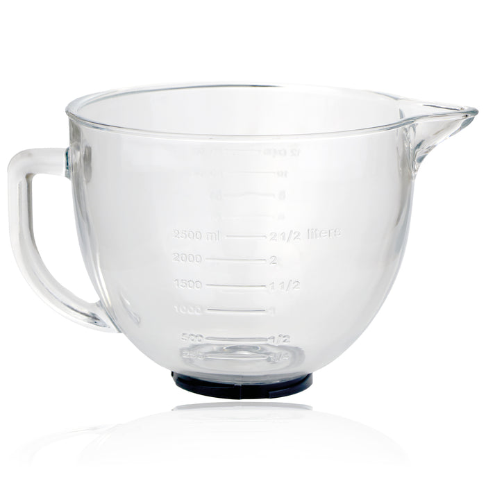 4.7L Glass Mixing bowl Jug for KitchenAid Stand Mixers K40 5KSM5GB Spout 5qt
