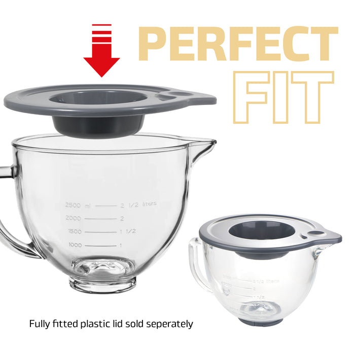 4.7L Glass Mixing bowl Jug for KitchenAid Stand Mixers K40 5KSM5GB Spout 5qt