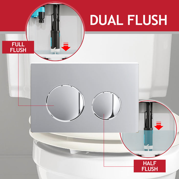 Luxury Flush Plate Kit for Skylo Concealed Toilet Cistern Wall Hung Frame (Chrome Silver, 245mm x 165mm)