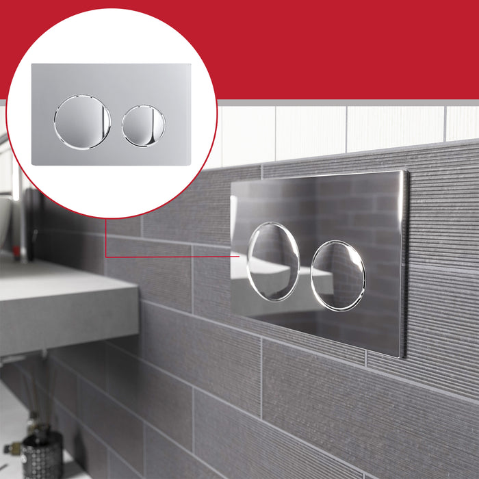 Luxury Flush Plate Kit for Skylo Concealed Toilet Cistern Wall Hung Frame (Chrome Silver, 245mm x 165mm)