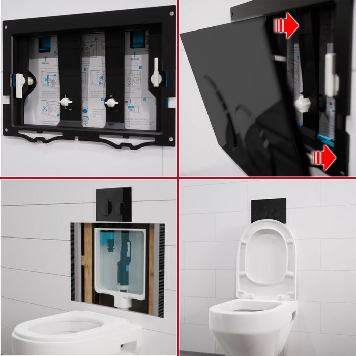 Luxury Flush Plate Kit for Skylo Concealed Toilet Cistern Wall Hung Frame (Matt Black, 245mm x 165mm)