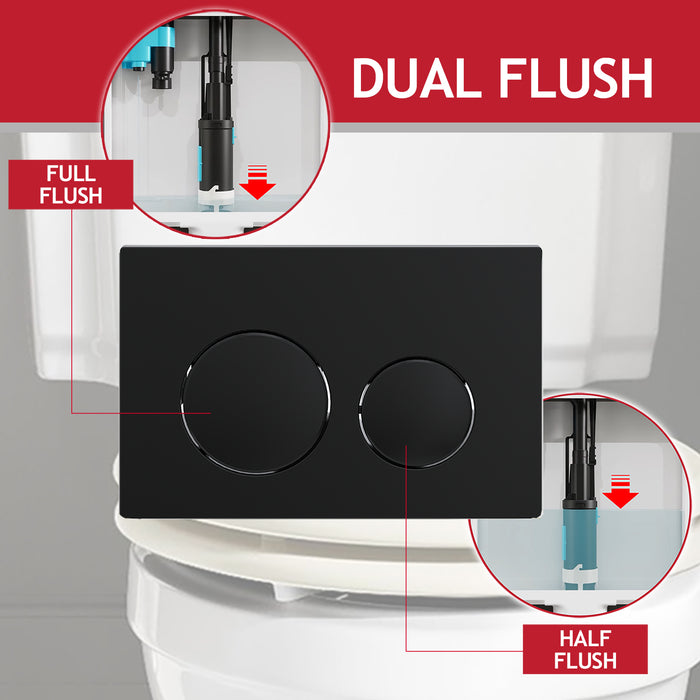 Luxury Flush Plate Kit for Skylo Concealed Toilet Cistern Wall Hung Frame (Matt Black, 245mm x 165mm)