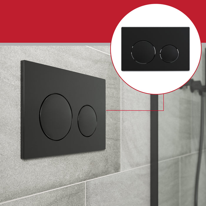 Luxury Flush Plate Kit for Skylo Concealed Toilet Cistern Wall Hung Frame (Matt Black, 245mm x 165mm)