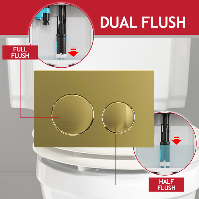 Luxury Flush Plate Kit for Skylo Concealed Toilet Cistern Wall Hung Frame (Brushed Brass, 245mm x 165mm)