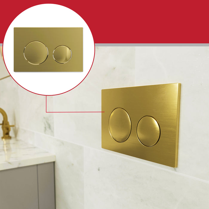 Luxury Flush Plate Kit for Skylo Concealed Toilet Cistern Wall Hung Frame (Brushed Brass, 245mm x 165mm)