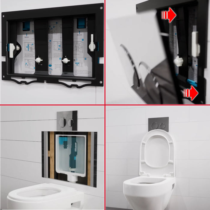 Luxury Flush Plate Kit for Skylo Concealed Toilet Cistern Wall Hung Frame (Brushed Nickel, 245mm x 165mm)