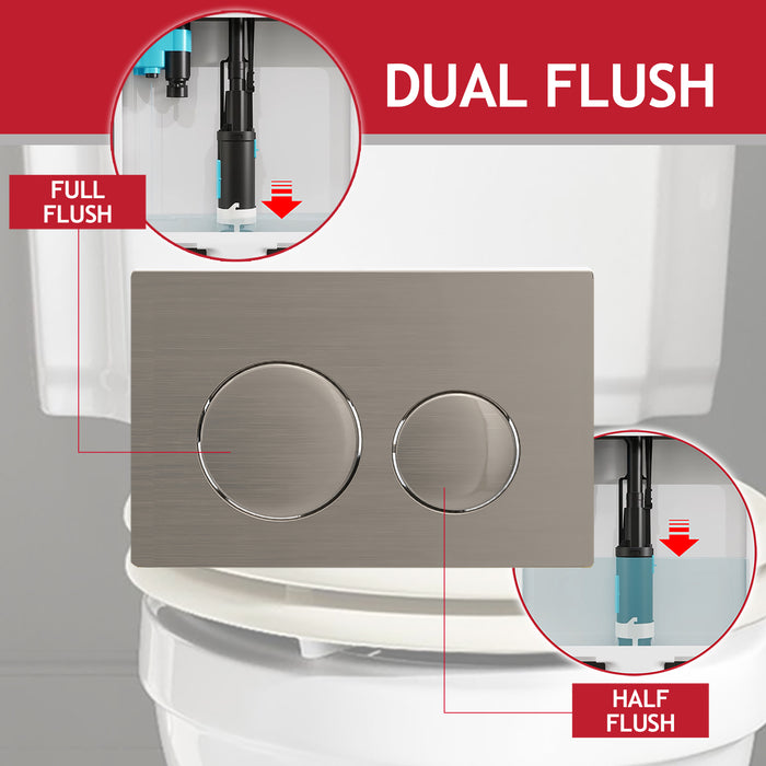 Luxury Flush Plate Kit for Skylo Concealed Toilet Cistern Wall Hung Frame (Brushed Nickel, 245mm x 165mm)