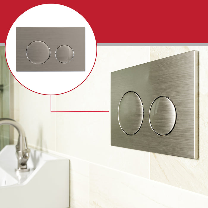 Luxury Flush Plate Kit for Skylo Concealed Toilet Cistern Wall Hung Frame (Brushed Nickel, 245mm x 165mm)