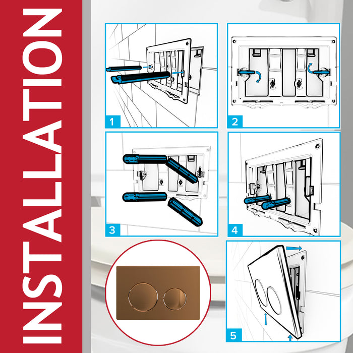 Luxury Flush Plate Kit for Skylo Concealed Toilet Cistern Wall Hung Frame (Brushed Copper, 245mm x 165mm)