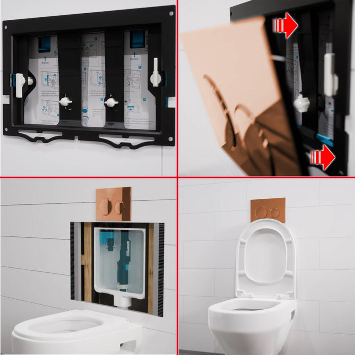 Luxury Flush Plate Kit for Skylo Concealed Toilet Cistern Wall Hung Frame (Brushed Copper, 245mm x 165mm)