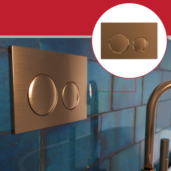 Luxury Flush Plate Kit for Skylo Concealed Toilet Cistern Wall Hung Frame (Brushed Copper, 245mm x 165mm)