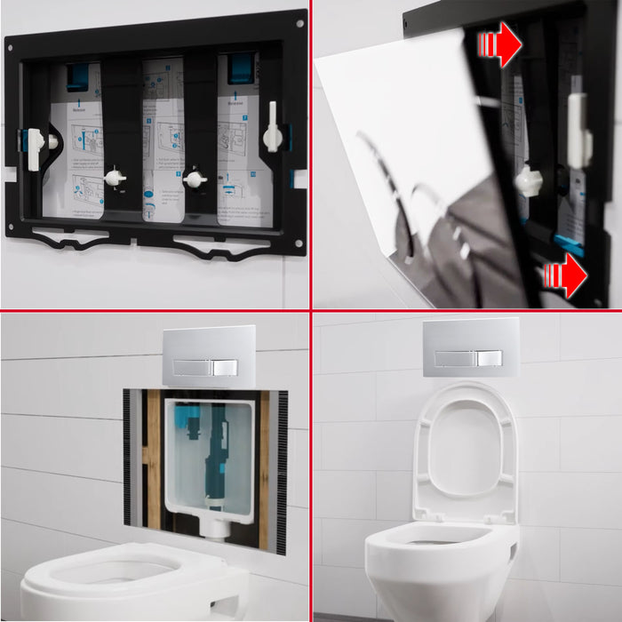 Luxury Concealed Toilet Cistern Flush Plate Kit for Skylo Wall Hung Frame (Chrome Silver, 245mm x 165mm)