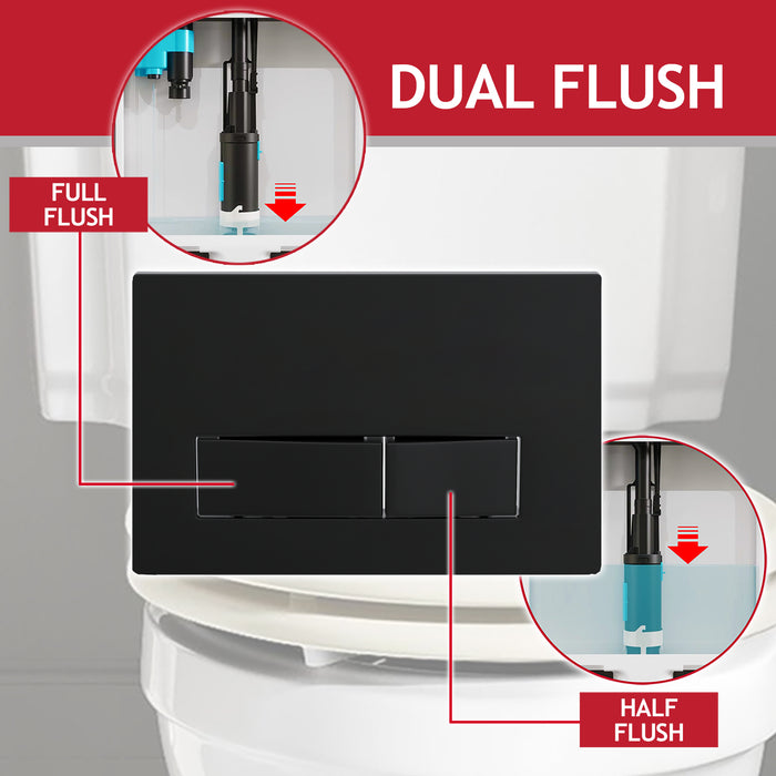 Luxury Concealed Toilet Cistern Flush Plate Kit for Skylo Wall Hung Frame (Matt Black, 245mm x 165mm)