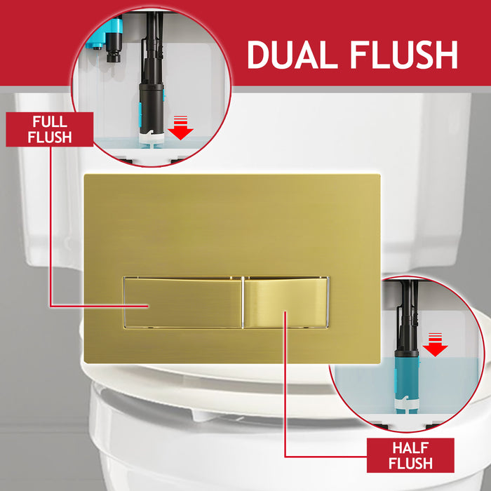 Luxury Concealed Toilet Cistern Flush Plate Kit for Skylo Wall Hung Frame (Brushed Brass, 245mm x 165mm)