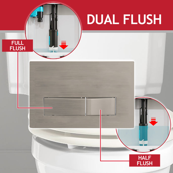Luxury Concealed Toilet Cistern Flush Plate Kit for Skylo Wall Hung Frame (Brushed Nickel, 245mm x 165mm)