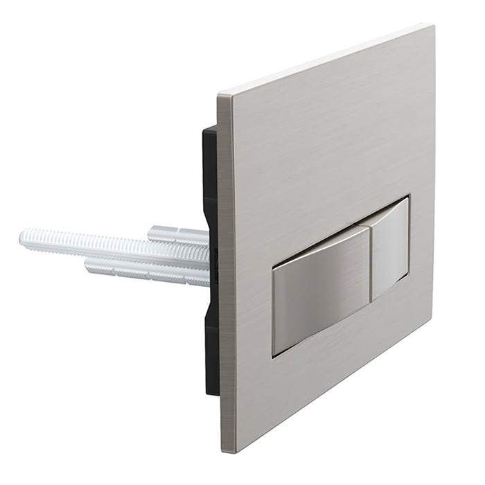 Luxury Concealed Toilet Cistern Flush Plate Kit for Skylo Wall Hung Frame (Brushed Nickel, 245mm x 165mm)