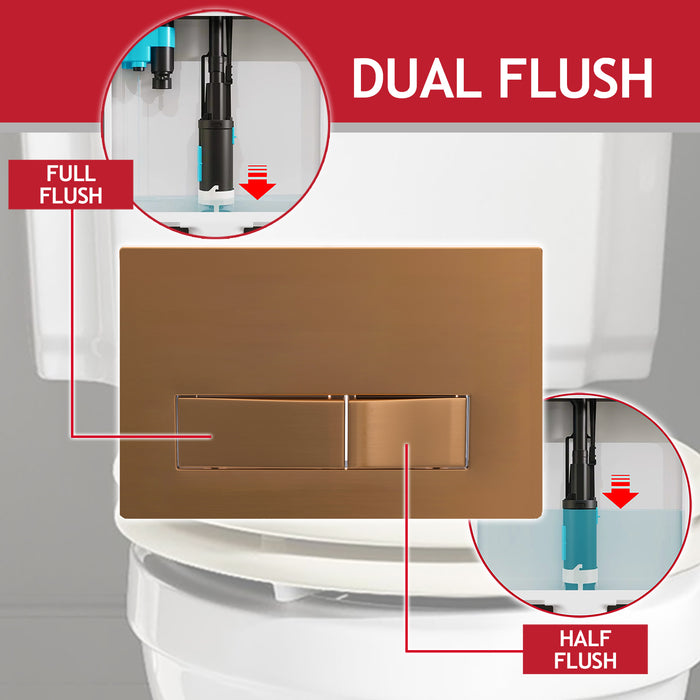 Luxury Concealed Toilet Cistern Flush Plate Kit for Skylo Wall Hung Frame (Brushed Copper, 245mm x 165mm)