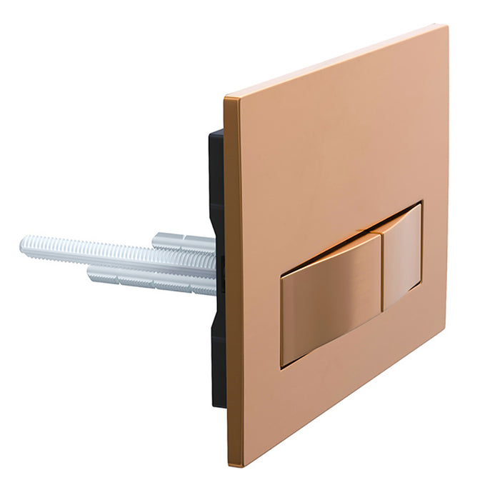 Luxury Concealed Toilet Cistern Flush Plate Kit for Skylo Wall Hung Frame (Brushed Copper, 245mm x 165mm)