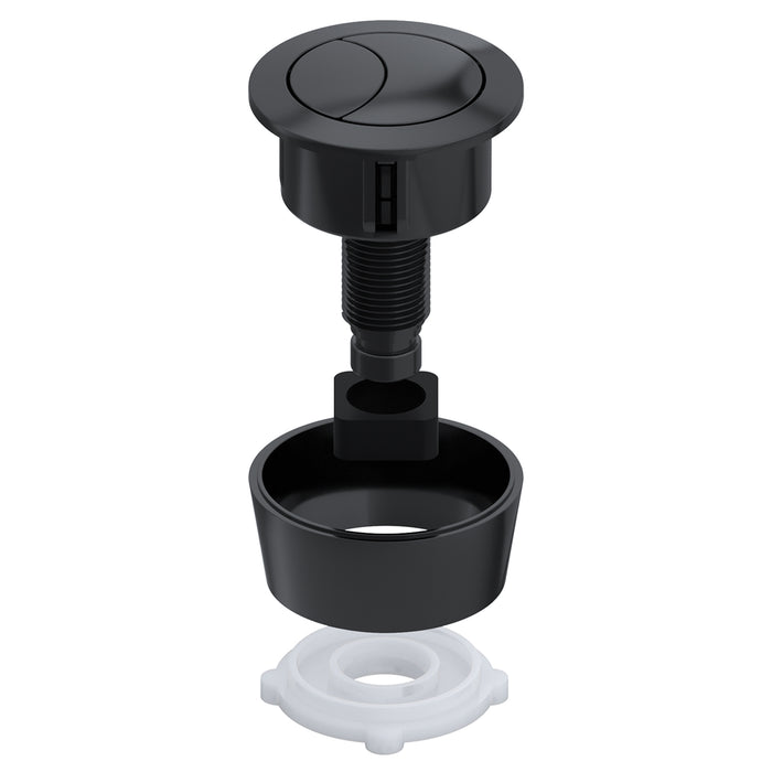 Universal Toilet Cistern Dual Flush Push Button Kit for 20mm 40mm 50mm 60mm Lid Hole (Matt Black)