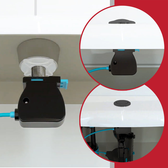 Universal Toilet Cistern Dual Flush Push Button Kit for 20mm 40mm 50mm 60mm Lid Hole (Matt Black)