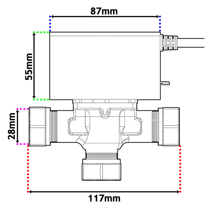 Tower 28mm 3 Port Motorised Mid Position Valve Central Heating / Boiler System Control VAL328MP