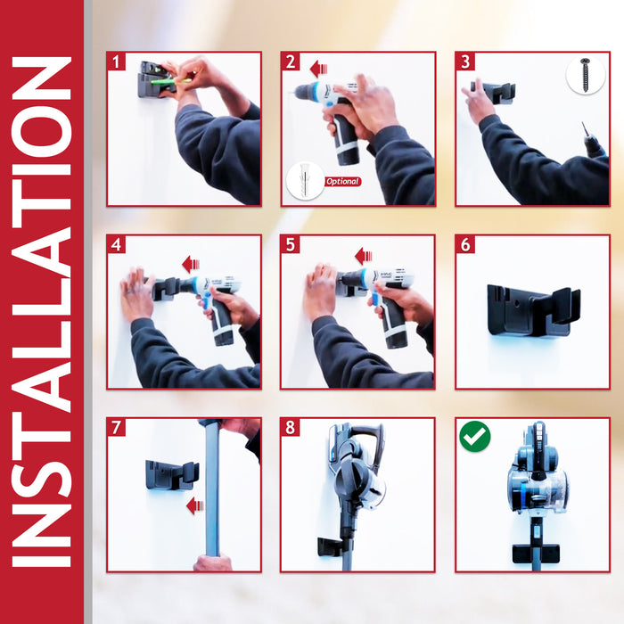 Wall Mounted Dock for VAX ONEPWR Blade 3 4 Pet & Car Dual Battery Vacuum Cleaner (1-4-14218.2)