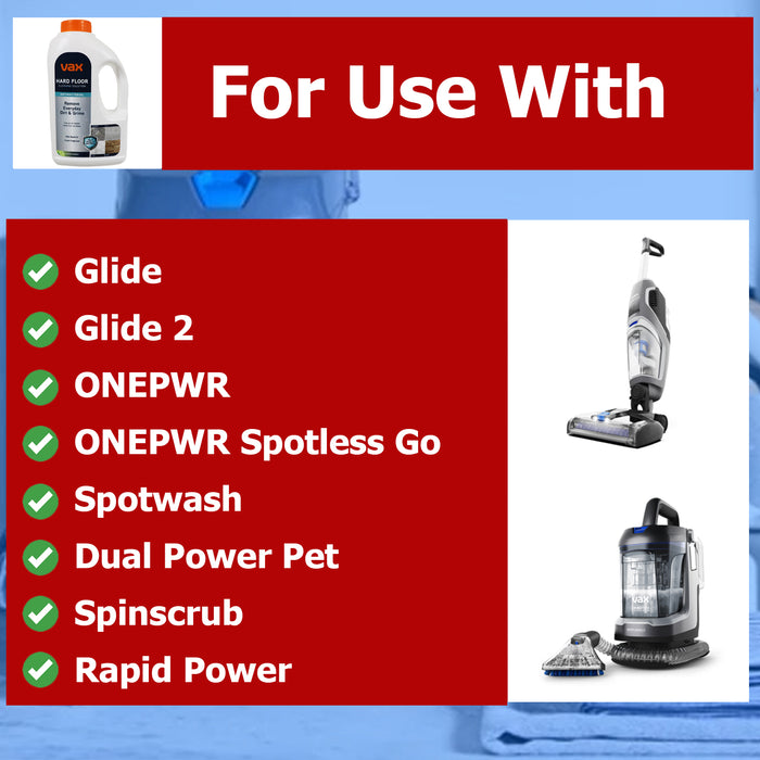 Vax Multi Floor Solution ONEPWR Glide Spotwash Spotless Go Hard Floor Carpet 1L x 2 19142276