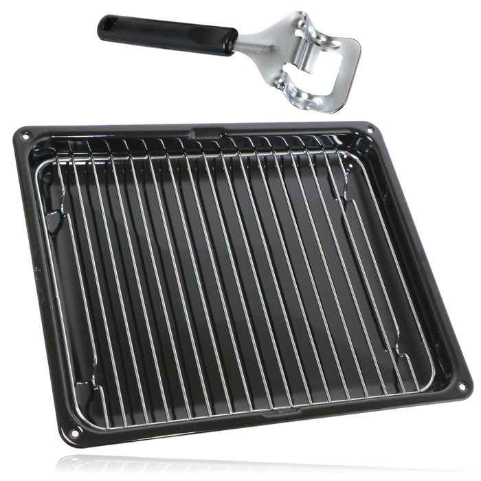 UNIVERSAL Oven Grill Pan Tray with Rack and Detachable Handle 360x290mm 20627919