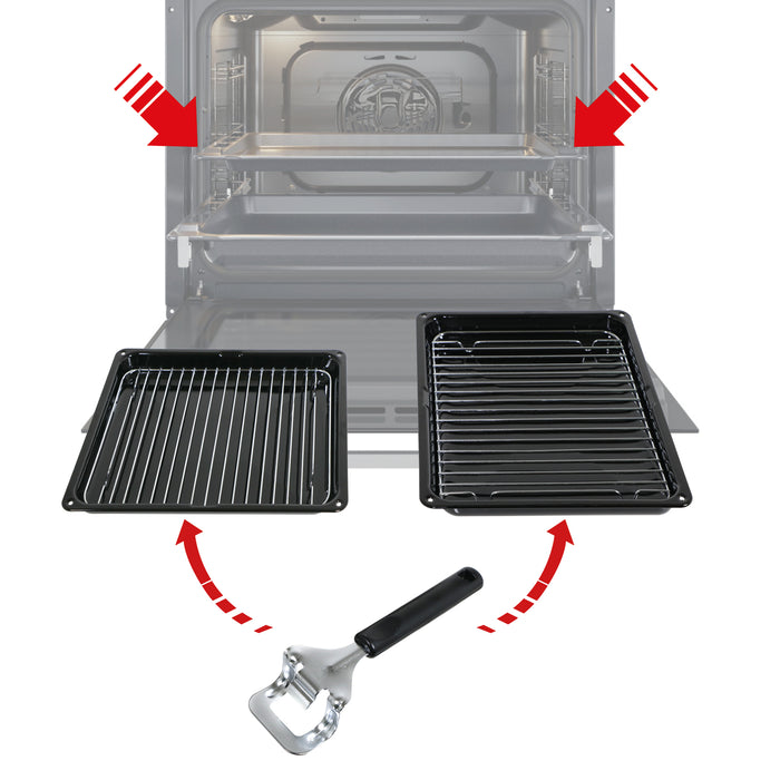 UNIVERSAL Oven Grill Pan Tray with Rack and Detachable Handle 360x290mm 20627919