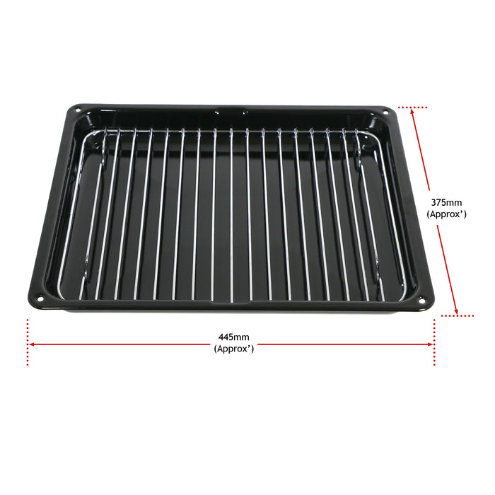 UNIVERSAL Oven Grill Pan Tray with Rack and Detachable Handle 360x290mm 20627919