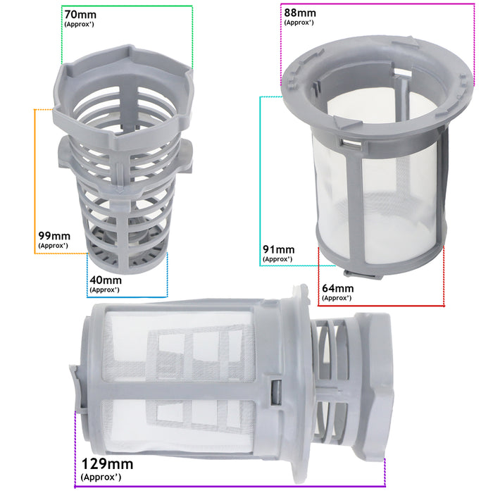 Micro Mesh Filter For Montpellier DW1064P Dishwasher Central Drain Sieve 42035214