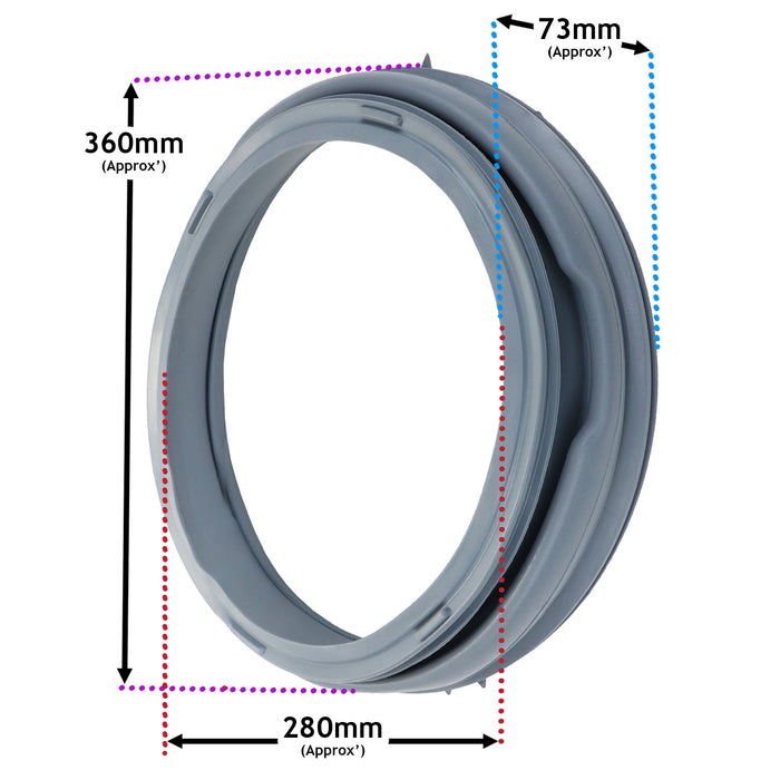 Rubber Door Seal Gasket For Curry's Essentials C612WM17 C610WM16 Washing Machines 42195043