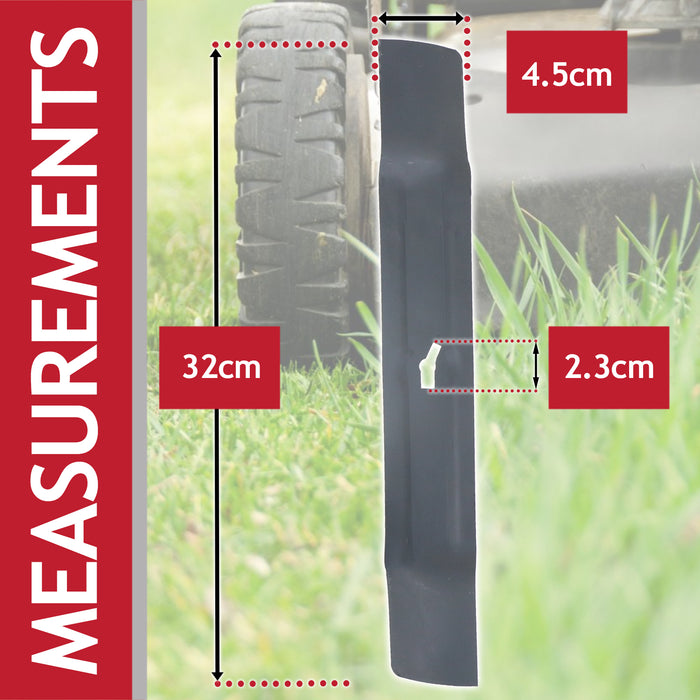 Metal Blade for Ozito ELM-1250U Lawnmower (32cm) + Drill Sharpener Attachment