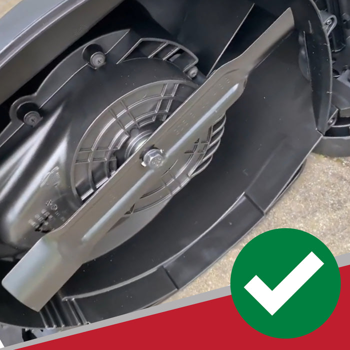 Metal Blade for Ozito ELM-1250U Lawnmower (32cm) + Drill Sharpener Attachment