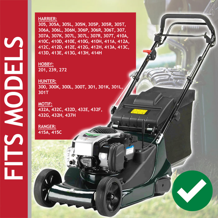 Hi Lift Metal Blade for Hayter Harrier Hobby Hunter Motif Ranger Lawnmower (40cm / 16") + Drill Sharpener Attachment