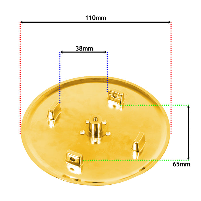 110mm Luxury Plug Cover for Shower Trap with 90mm Tray (Brushed Brass)