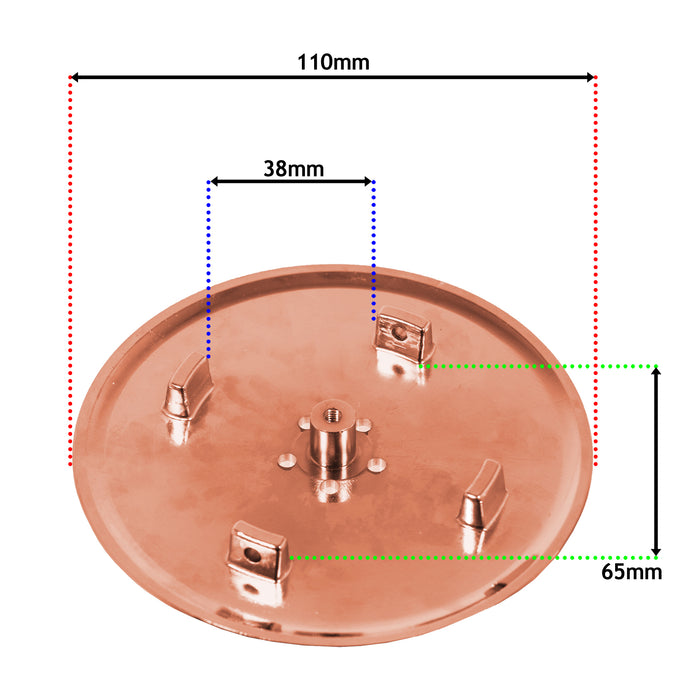 110mm Luxury Plug Cover for Shower Trap with 90mm Tray (Brushed Copper)