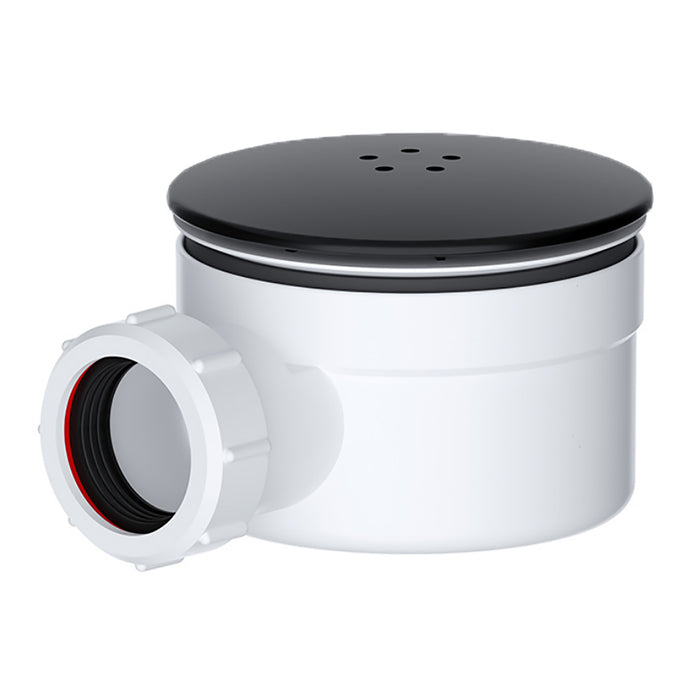 Shower Trap for 90mm Tray Plug Hole 1.5" Drain Waste Dome Base Kit (Black)