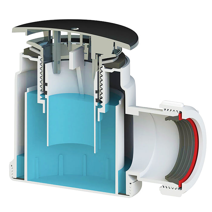 Shower Trap for 90mm Tray Plug Hole 1.5" Drain Waste Dome Base Kit (Black)